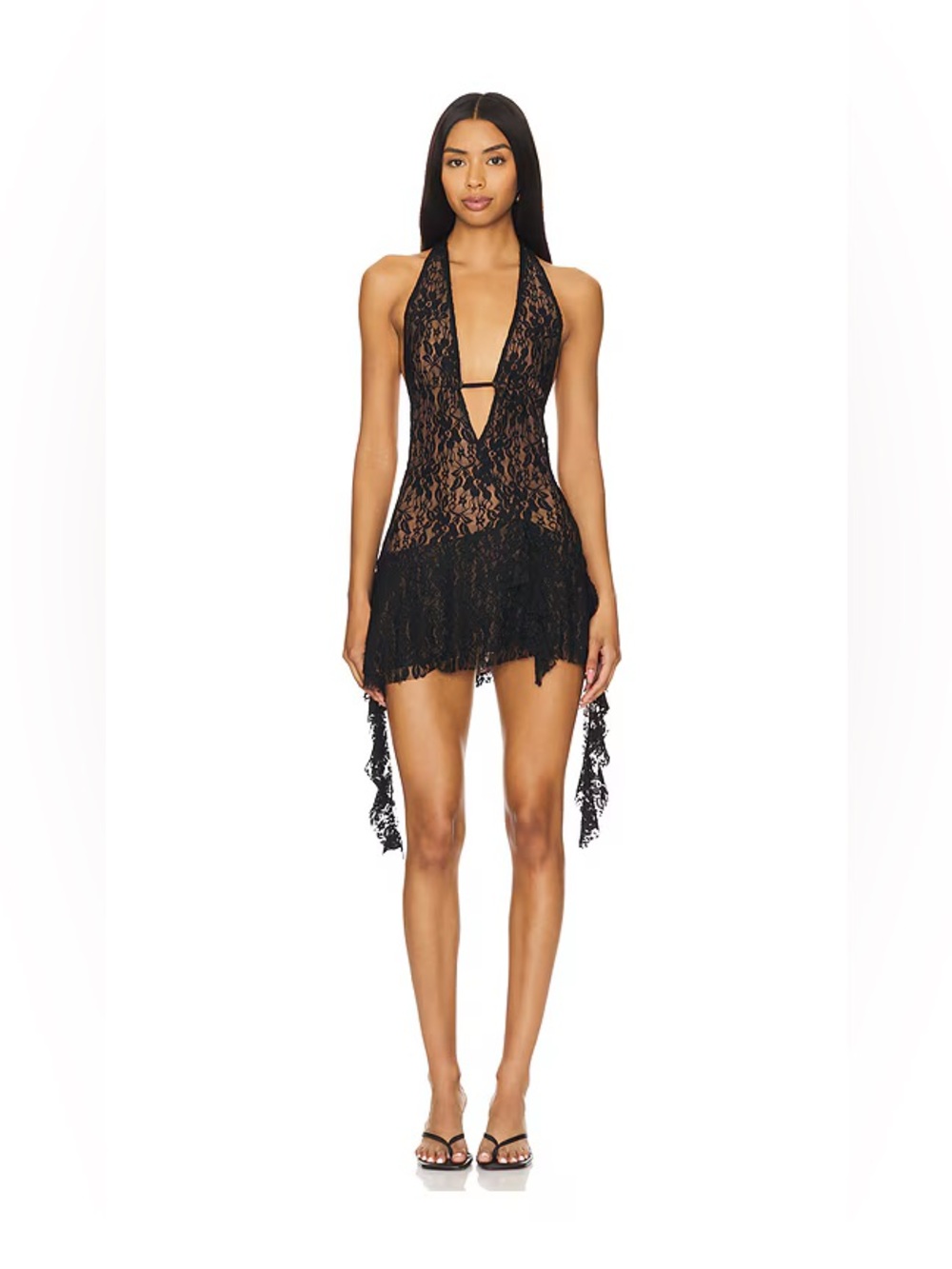 I.AM.GIA Black Lace Halter Irisia Mini Dress